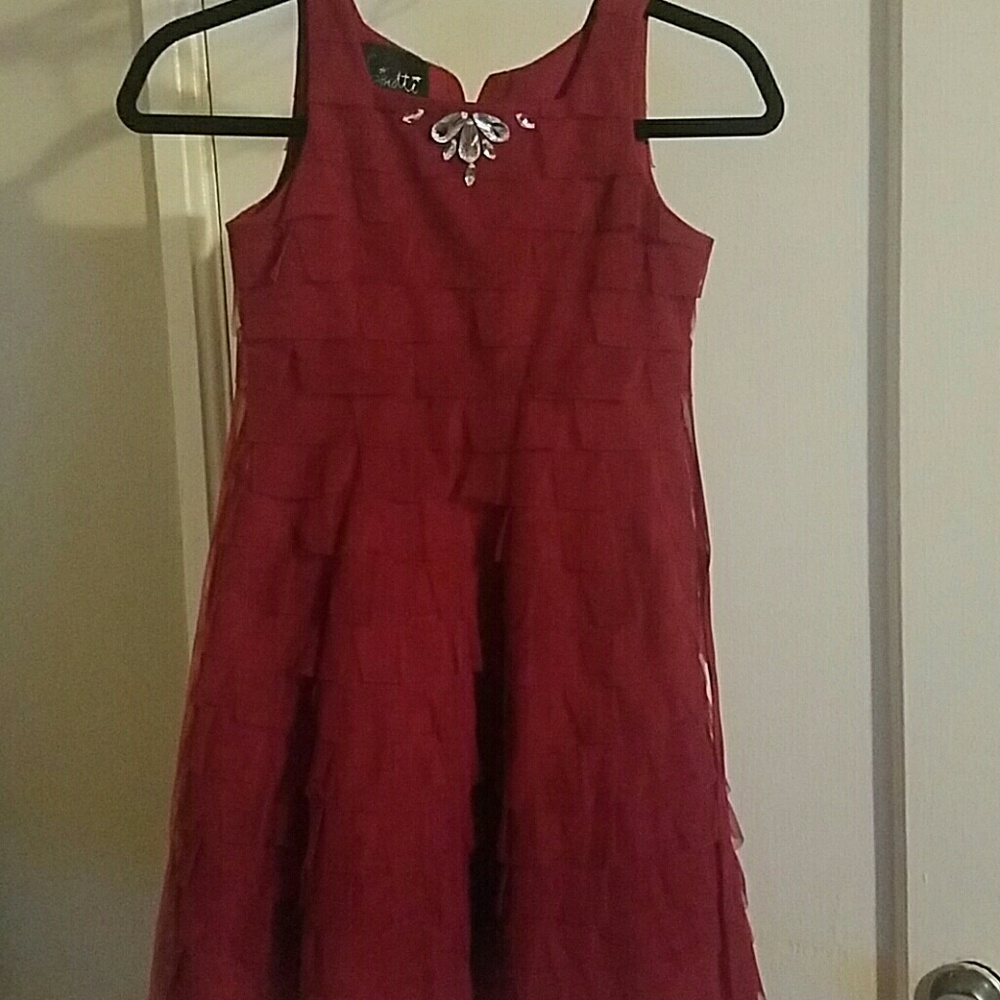 Burgundy red kid dress size 10